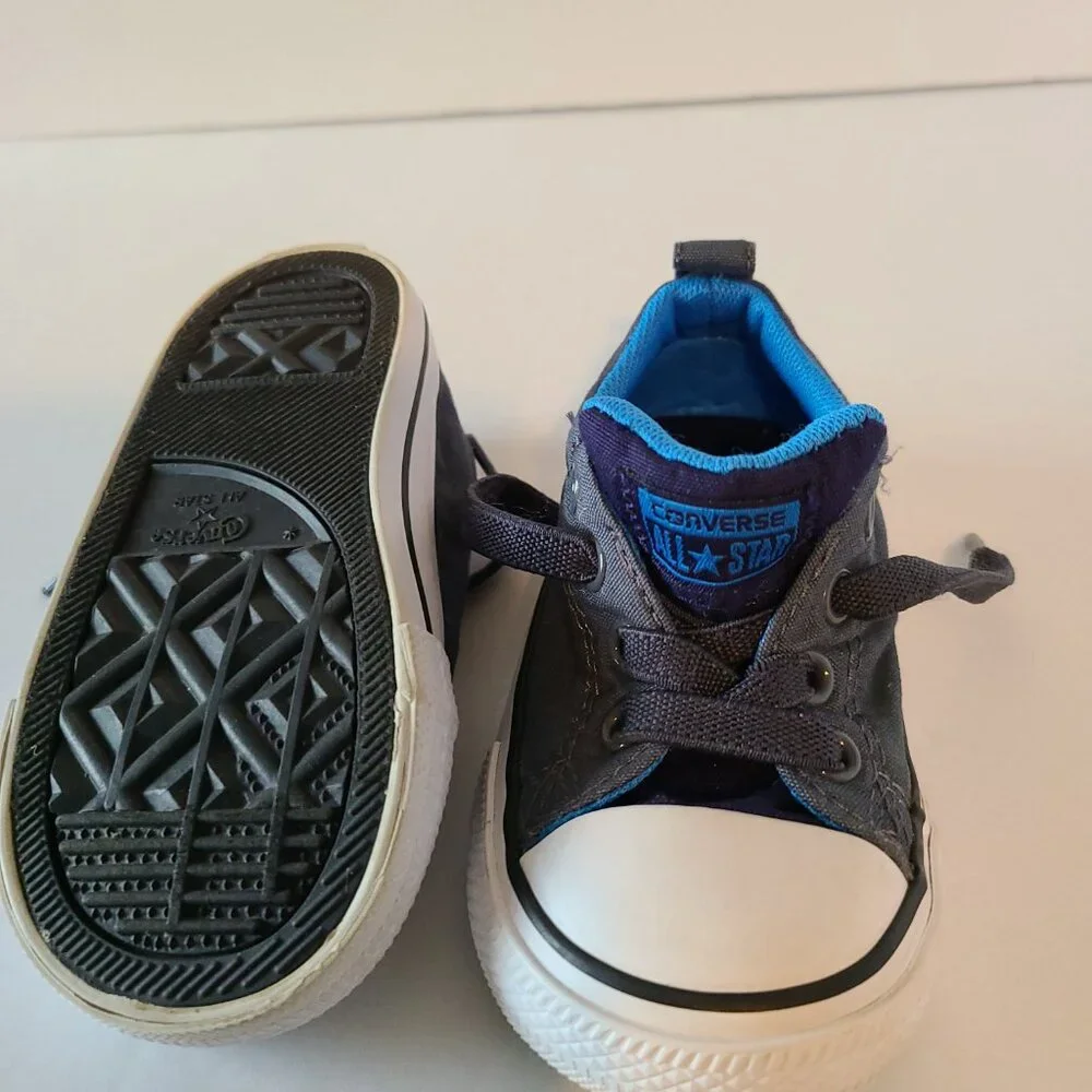 CONVERSE ALL STAR DARK BLUE CASUAL LACE UP SNEAKERS/ ELASTIC SHOELACES SZ 6